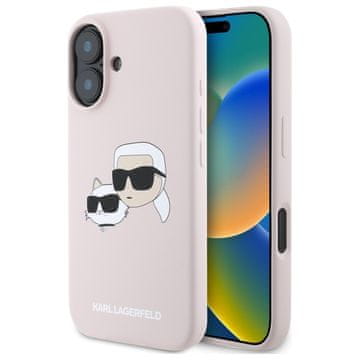 Karl Lagerfeld MagSafe ružičasta silikonska maskica za iPhone 16