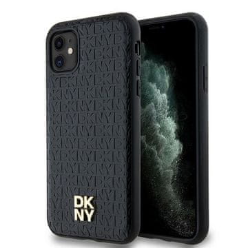 DKNY iPhone 11 MagSafe kožna maskica s monogramom, crna