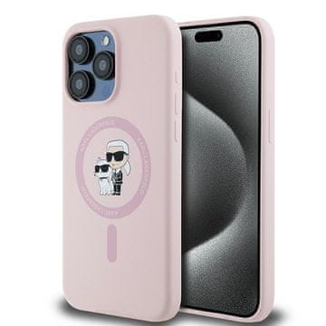 Karl Lagerfeld silikonska MagSafe ružičasta maskica za iPhone 15 Pro