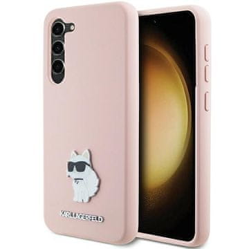 Karl Lagerfeld Karl Lagerfeld Futrola Silicone Choupette Metal Pin za Samsung Galaxy S23+, roza