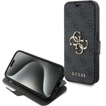Guess Futrola Guess 4G Metal Logo za iPhone 15 Pro - siva