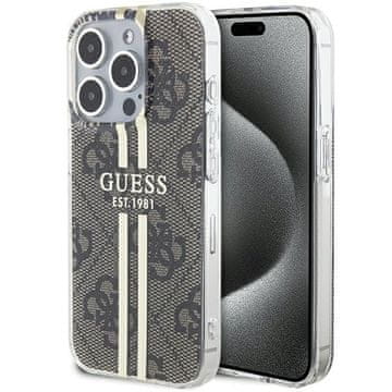 Guess IML maskica za iPhone 15 Pro zlatno-smeđe pruge