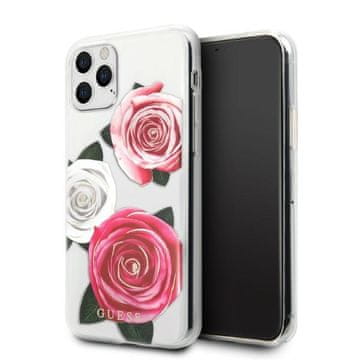 Guess Prozirna maskica Flower Desire za iPhone 11 Pro, ružičasta
