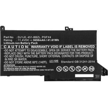 CoreParts Baterija za laptop Dell 41.04Wh Li-ion 11.4V 3600mAh Crna