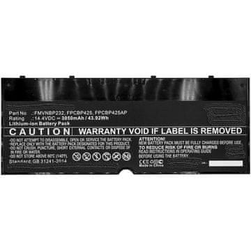 CoreParts Baterija za laptop za Fujitsu 45.00Wh Li-Pol 14.4V 3100mAh Crna