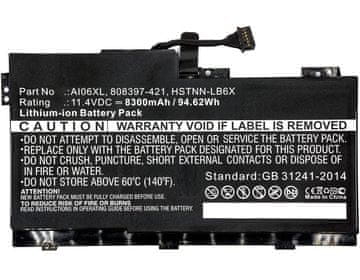 CoreParts Baterija za laptop za HP 95.76Wh Li-ion 11.4V 8400mAh crna