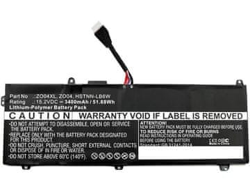 CoreParts Baterija za laptop za HP 51.68Wh Li-Pol 15.2V 3400mAh Crna