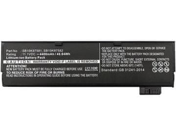 CoreParts Baterija za laptop za Lenovo 48.84Wh Li-ion 11.1V 4400mAh Crna