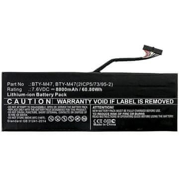 CoreParts Baterija za laptop za MSI 60.80Wh Li-ion 7.6V 8000mAh