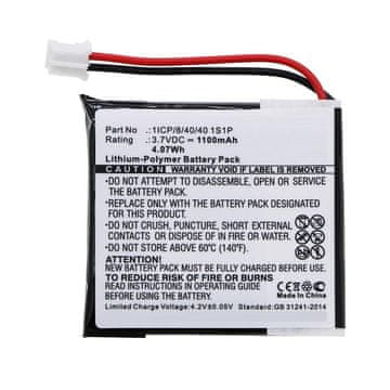 CoreParts Baterija 4.07Wh Li-Pol 3.7V 1100mAh crna za GPS, Navigator