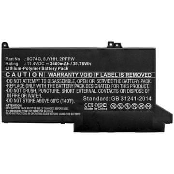 CoreParts Baterija za laptop za Dell 38.76Wh Li-Polymer 11.4V 3400mAh