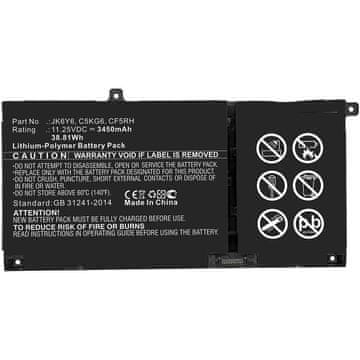 CoreParts Baterija za laptop za Dell 38.81Wh Li-Polymer 11.25V 3450mAh