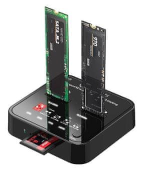 CoreParts USB3.2 Type-C (10Gbps) M.2 SATA/NVMe SSD docking stanica s funkcijom kloniranja i