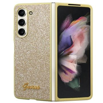 Guess maskica za Samsung Galaxy Z Fold5 s glitter skriptama i zlatnim uzorkom