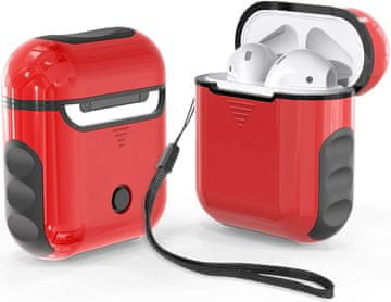Tvrda silikonska futrola za AirPods 1/2 crveno-crna