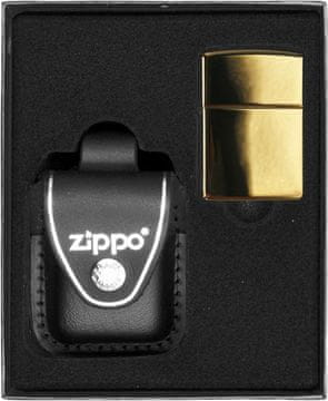 ZIPPO upaljač BRASS HIGH POLSHED poklon set br. 3