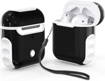 Tvrda silikonska futrola za AirPods 1/2 crno-bijela