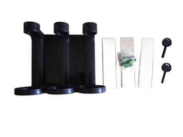 Nikcorp Zidni držač za 3 dozatora sapuna, minimalistički dizajn za kupaonicu i kuhinju, jednostavna montaža, crni 19.8x9.8x17.8cm