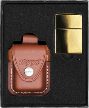 ZIPPO upaljač BRASS HIGH POLSHED poklon set br. 4