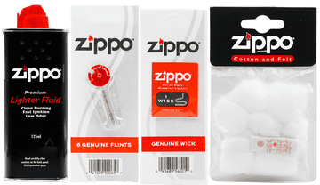 Set za održavanje Zippo upaljača: benzin, kamenčići, fitilj, vata s filcem, dodaci