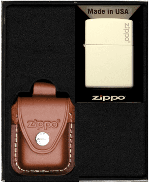 ZIPPO upaljač BIJELI MAT LOGO poklon set br. 2