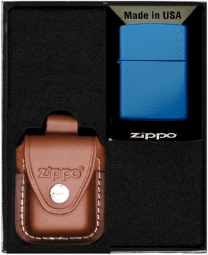 ZIPPO upaljač SKY BLUE LOGO poklon set br. 2