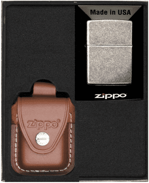 ZIPPO upaljač ANTIQUE SILVER poklon set br. 4