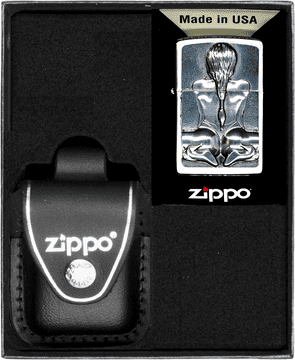 Zippo upaljač KNEELING GIRL EMBLEM poklon set br. 3