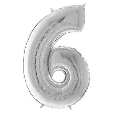 Grabo Folija balon broj 6, srebrni, 66 cm