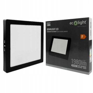 LED Downlight N/T kvadratni 18W 4000K crni DL-1