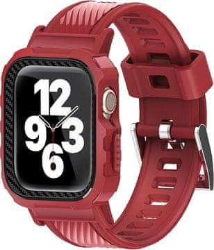Futrola i remen za Apple Watch 1/2/3/4/5/6/7/8/9/SE 38/40/41mm crvena