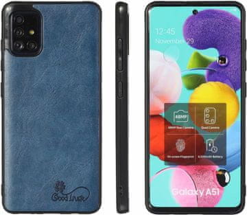 Futrola za Samsung Galaxy A41 tamnoplava eko koža kaljeno staklo SM-A415F