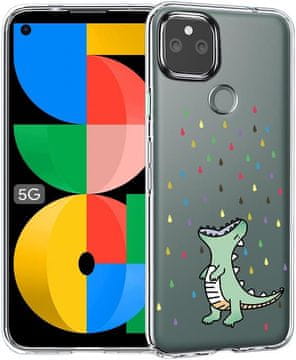 Prozirna futrola za Google Pixel 5A 5G 6,34" s dinosaurom