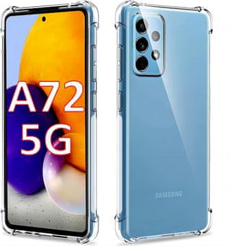 Silikonska maskica za Samsung Galaxy A72, prozirna, ojačana, s kutovima SM-A725