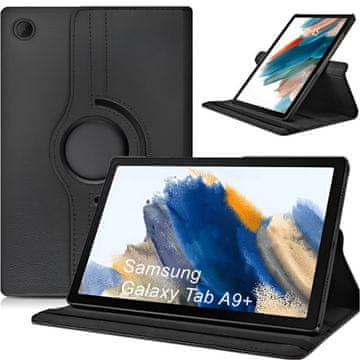 Futrola za Samsung Galaxy Tab A9+ Plus 2023 11" (X210/X215/X216) rotirajuća futrola s preklopom za tablet Futrola Crna + Staklo
