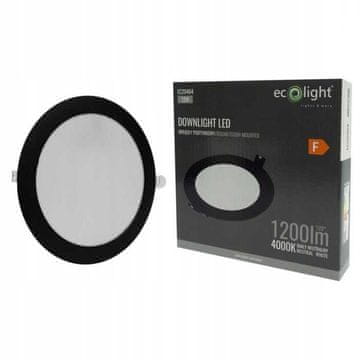 LED downlight P/T okrugli 12W 4000K crni DL-1