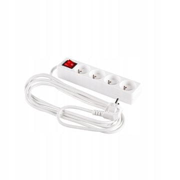 Produžni kabel s 4 utičnice, 1,5 m +0 s prekidačem