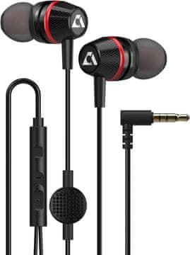 Ankbit E100Pro žičane slušalice u uhu s mikrofonom, šum, crne boje