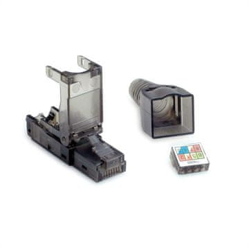 Value RJ45 kabelski konektor, crni/prozirni, 26.99.0372