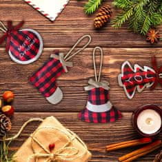 Set platnenih privjesaka za božićne kuglice 8 KOM 12 CM