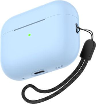 Futrola za Airpods PRO 2 s privjeskom, plava, mat, izdržljiva, zaštitna