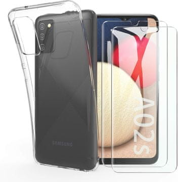 Futrola za Samsung Galaxy A02S prozirna 2X kaljeno staklo SM-A025F