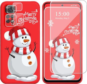 FUTROLA ZA Xiaomi MI 11 lite 4G/5G crvena futrola s motivom snjegovića