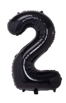 Veliki folijski balon 40 cm, rođendanski broj 2, crni