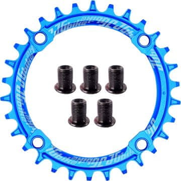 Plavi prednji lančanik za bicikl 104 mm 34T JGbike