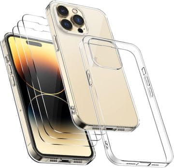 Futrola za Apple iPhone 14 PRO prozirna silikonska stražnja strana 3X staklo A2890