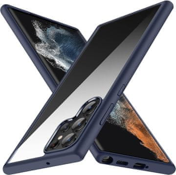 Futrola za Samsung Galaxy S22 Ultra 5G, tamnoplavi okvir, prozirna stražnja strana