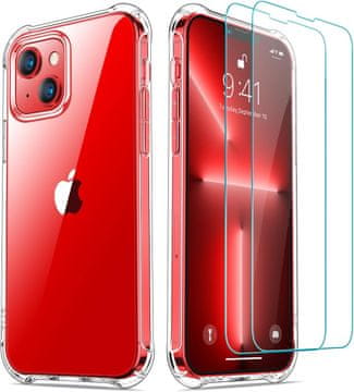 Prozirna futrola za iPhone 13 2x kaljeno staklo