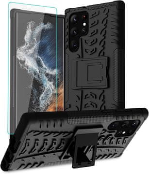 Staklena futrola za ekran za Samsung Galaxy S22 Ultra crna