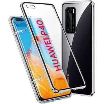 D&R Dr.Fit dvostrana magnetska staklena maskica za Huawei P40 srebrne boje